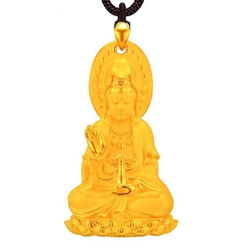 Pandantiv Guanyin Bodhisattva pentru bărbați, colier cu pandantiv geometric, stil etnic, lux discret