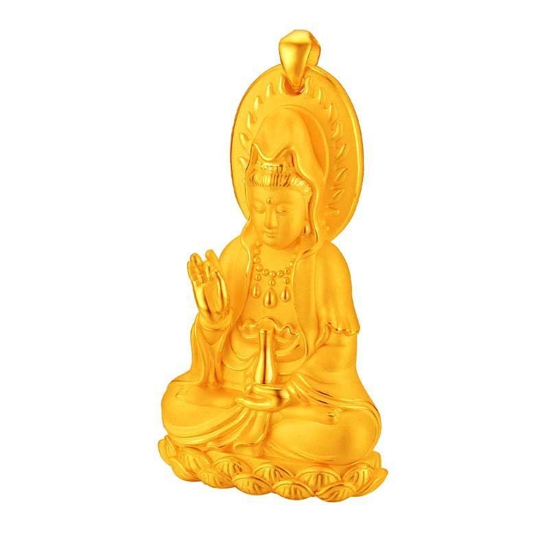 Pandantiv Guanyin Bodhisattva pentru bărbați, colier cu pandantiv geometric, stil etnic, lux discret