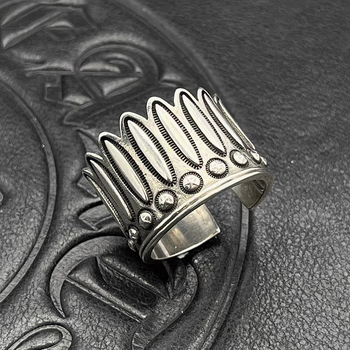 Inel din argint thailandez, cu pene indiană și design cu stea – pentru bărbați, stil vintage, durabil, nu se decolorizează, stil vest-european-american