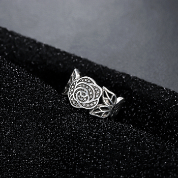 Inel cu floare de camelia – reglabil, deschis, unisex, bijuterii din cupru, stil retro