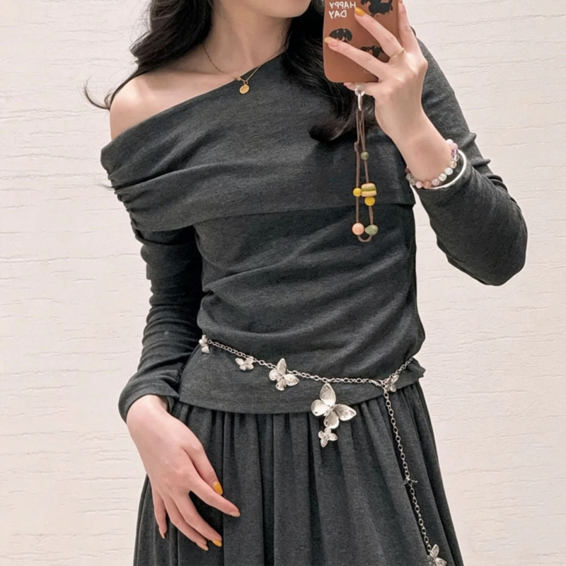 Lanț talie metalic retro cu fluture, design nișă, colier de înaltă calitate, lanț pentru corp multifuncțional, accesoriu pentru talie