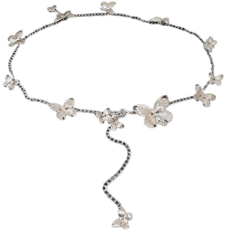 Lanț talie metalic retro cu fluture, design nișă, colier de înaltă calitate, lanț pentru corp multifuncțional, accesoriu pentru talie