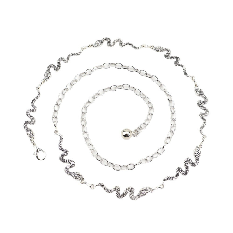 Lanț de talie în formă de șarpe, retro – accesoriu metalic pentru rochii