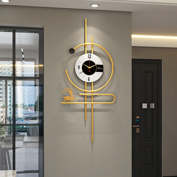 Ceas de perete modern minimalist cu ramă metalică dreptunghiulară, alimentare cu baterii, ceas decorativ pentru living și dormitor