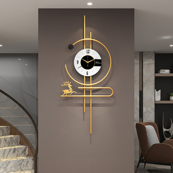 Ceas de perete modern minimalist cu ramă metalică dreptunghiulară, alimentare cu baterii, ceas decorativ pentru living și dormitor