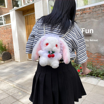Roztomilá plyšová taška Lolita JK Uniform Rabbit v japonskom štýle, mini crossbody taška cez rameno