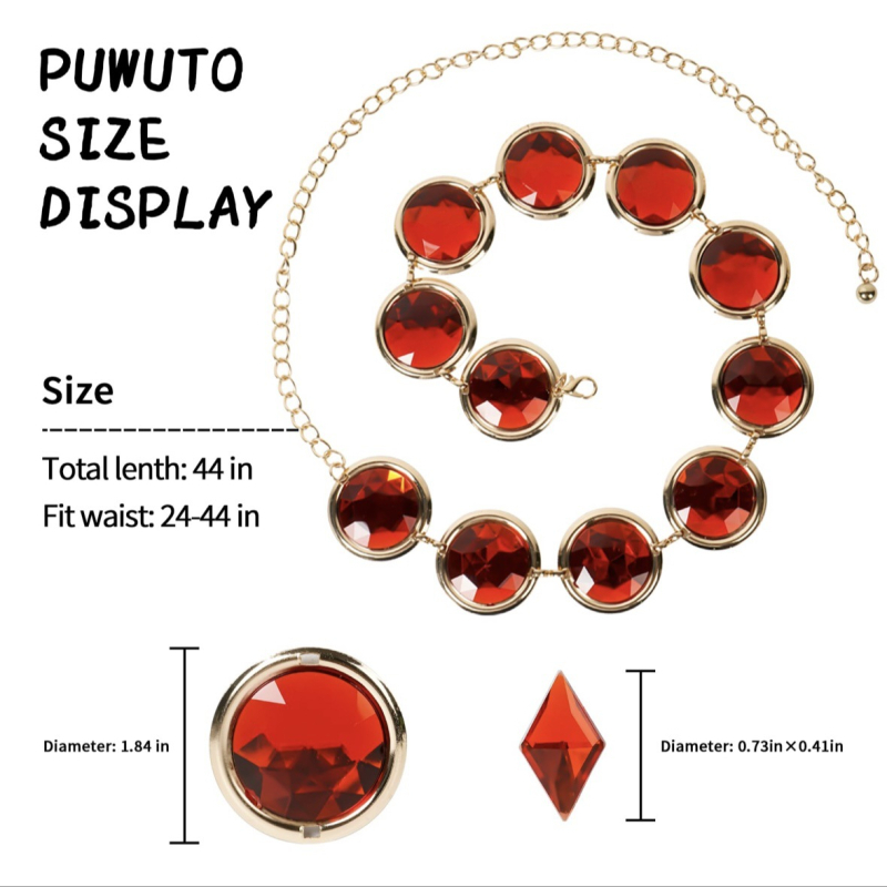 Lanț de talie din metal cu rubin pentru femei – accesoriu decorativ pentru rochii și blugi