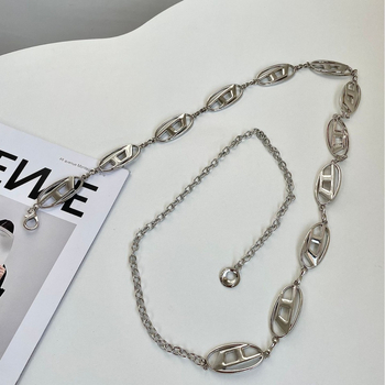 Lanț metalic de talie în formă de D pentru femei, accesoriu elegant și versatil