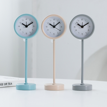 Ceas de birou pentru studenți, carcasă metalică minimalistă, cadran din sticlă, alarmă puternică, alimentat cu baterii, cu o singură față, decorativ
