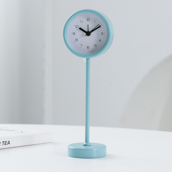 Ceas de birou pentru studenți, carcasă metalică minimalistă, cadran din sticlă, alarmă puternică, alimentat cu baterii, cu o singură față, decorativ