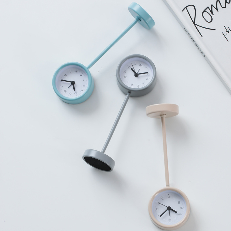 Ceas de birou pentru studenți, carcasă metalică minimalistă, cadran din sticlă, alarmă puternică, alimentat cu baterii, cu o singură față, decorativ