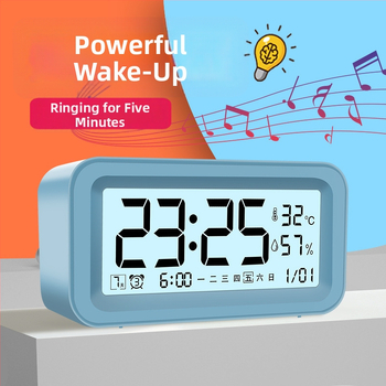 Ceas de birou inteligent, multifuncțional pentru elevi, cu afișaj digital, funcție de trezire, termometru, afișaj luminos, calendar săptămânal și lunar.