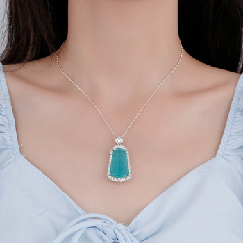 Talisman cu zircon albastru – pandantiv, stil chinezesc nou, lux lejer pentru femei