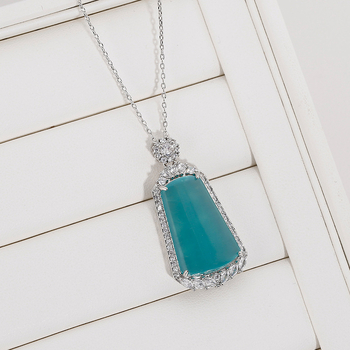 Talisman cu zircon albastru – pandantiv, stil chinezesc nou, lux lejer pentru femei