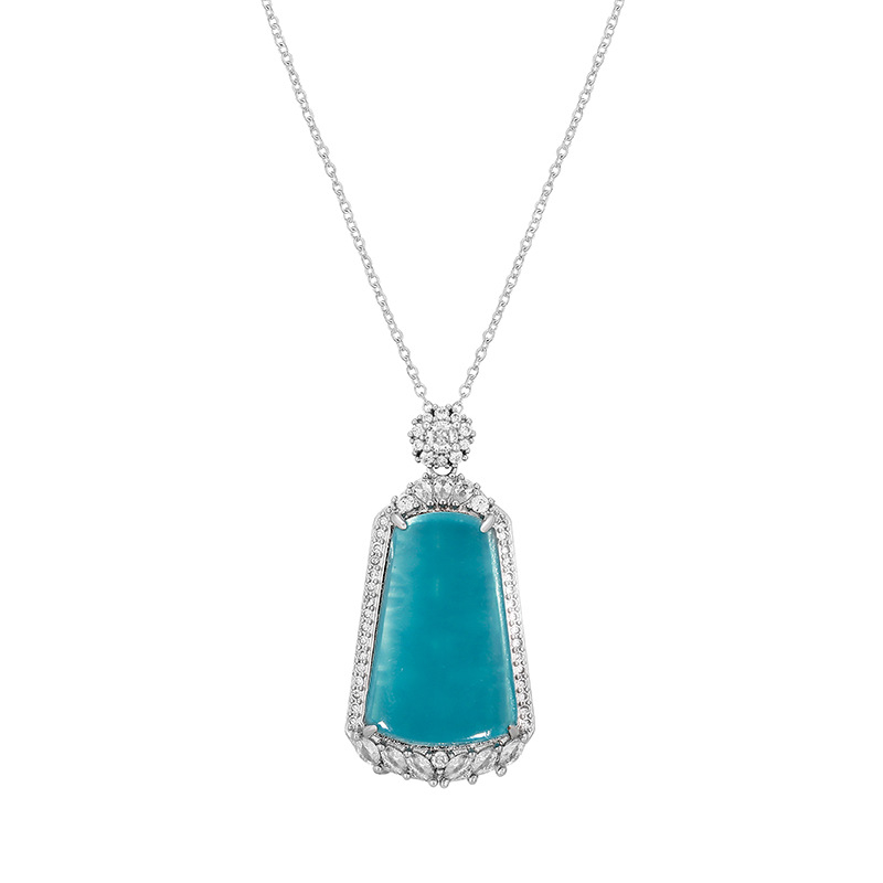 Talisman cu zircon albastru – pandantiv, stil chinezesc nou, lux lejer pentru femei