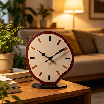 Ceas de birou minimalist modern, silențios, din lemn, pentru sufragerie și dormitor