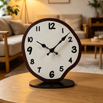 Ceas de birou minimalist modern, silențios, din lemn, pentru sufragerie și dormitor