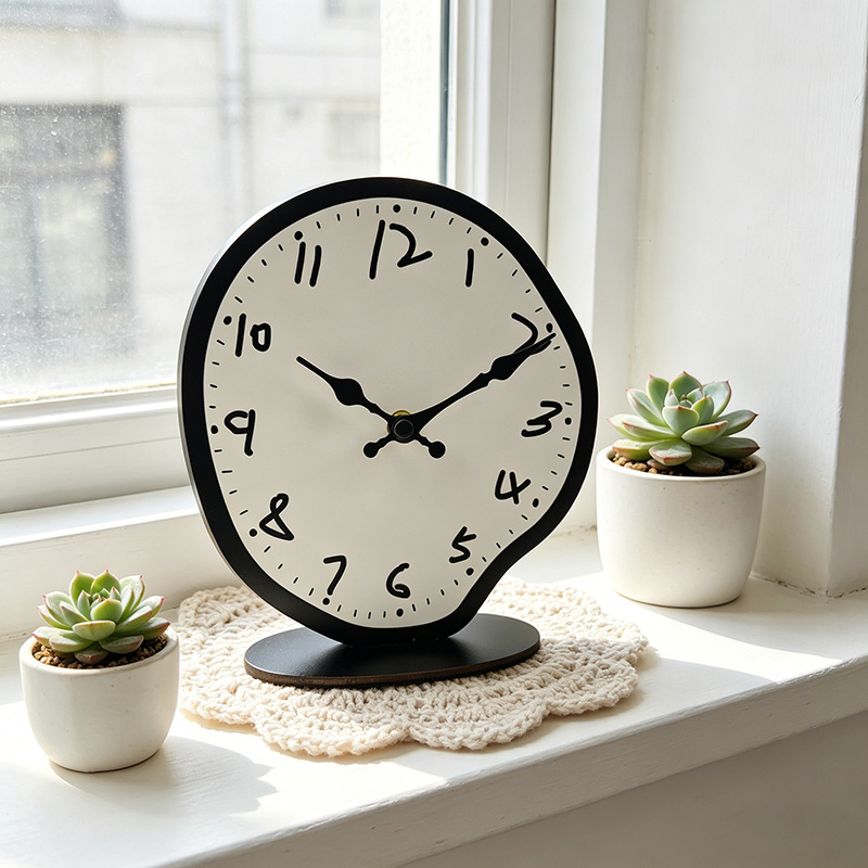 Ceas de birou minimalist modern, silențios, din lemn, pentru sufragerie și dormitor