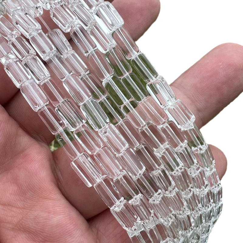 Perle cubice din cristal alb natural brazilian, pentru bijuterii DIY, 4 mm