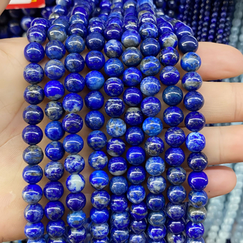 Mărgele rotunde din lazurit natural pentru brățări DIY, mărgele libere pentru confecționarea bijuteriilor, componente semi-finished