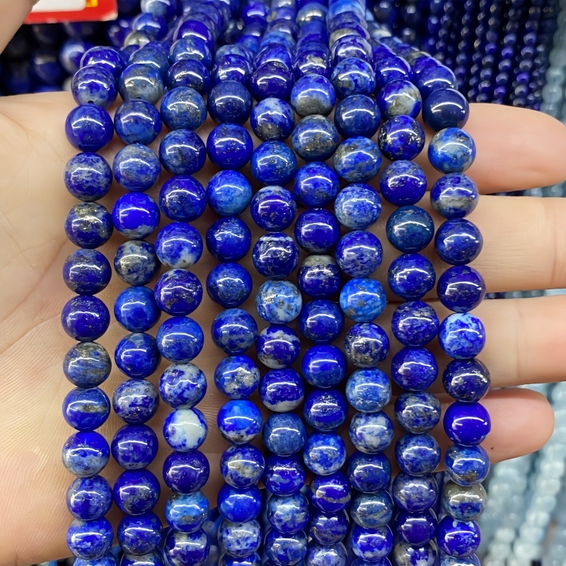 Mărgele rotunde din lazurit natural pentru brățări DIY, mărgele libere pentru confecționarea bijuteriilor, componente semi-finished