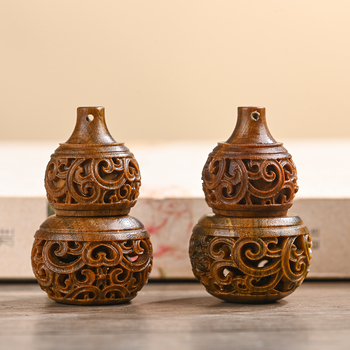 lemn de santal verde, sculptat în formă de dovleac, recipient gol pentru parfum cu capac, accesoriu DIY pentru colier și breloc