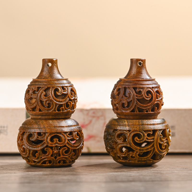 lemn de santal verde, sculptat în formă de dovleac, recipient gol pentru parfum cu capac, accesoriu DIY pentru colier și breloc