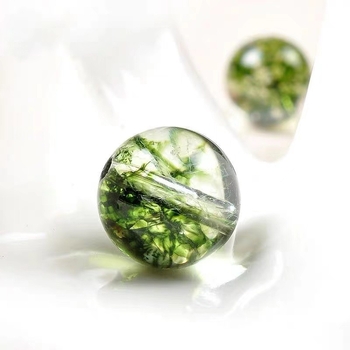 Green Ghost mărgele din cristal - mărgele libere rotunde de 8 mm pentru bijuterii DIY, mărgele spacer pentru brățări