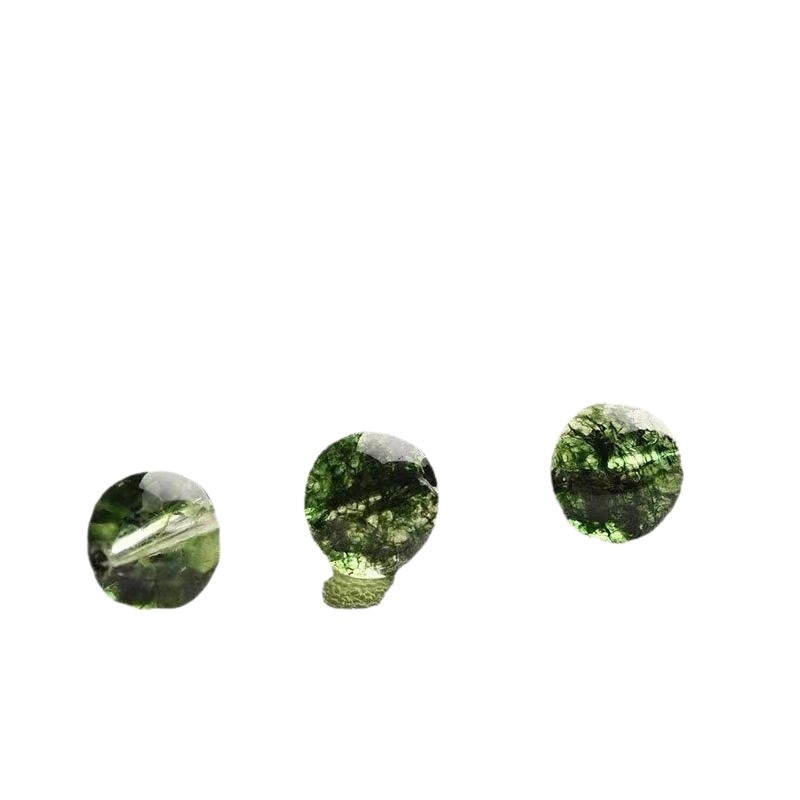 Green Ghost mărgele din cristal - mărgele libere rotunde de 8 mm pentru bijuterii DIY, mărgele spacer pentru brățări