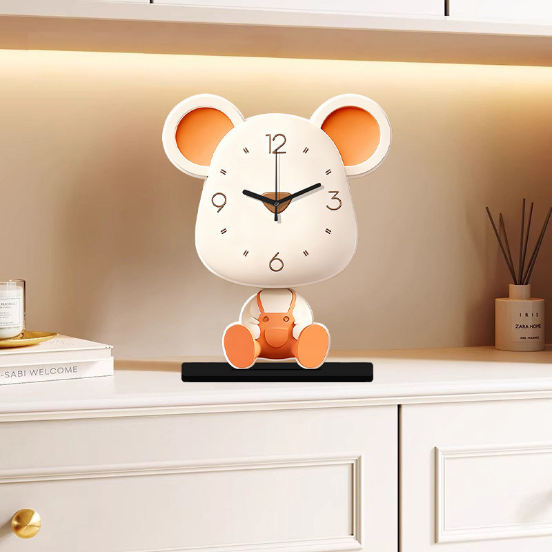 Ceas cu urs agresiv pentru birou – decor de masă modern minimalist pentru living
