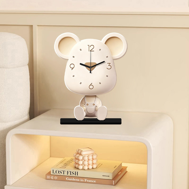 Ceas cu urs agresiv pentru birou – decor de masă modern minimalist pentru living