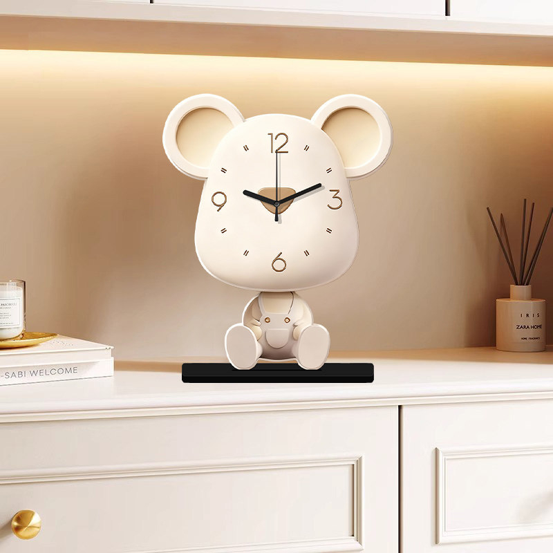 Ceas cu urs agresiv pentru birou – decor de masă modern minimalist pentru living