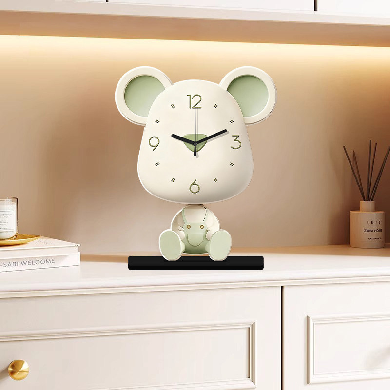Ceas cu urs agresiv pentru birou – decor de masă modern minimalist pentru living