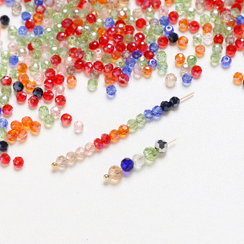 10 g pungă cu mărgele rotunde din sticlă cristal colorată pentru bijuterii DIY, potrivite pentru coliere și cercei