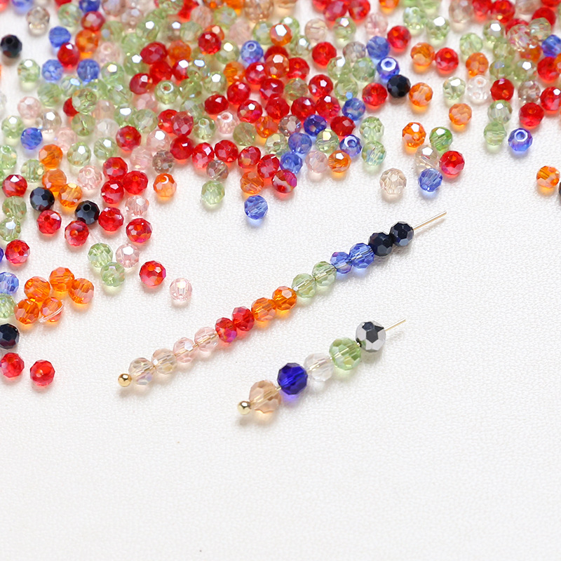 10 g pungă cu mărgele rotunde din sticlă cristal colorată pentru bijuterii DIY, potrivite pentru coliere și cercei