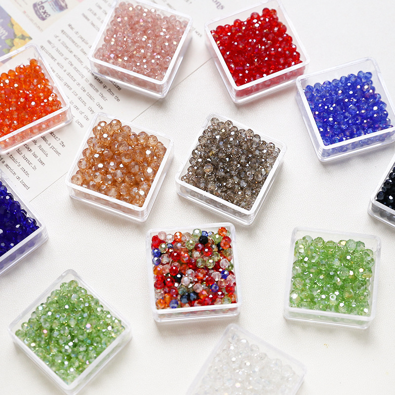 10 g pungă cu mărgele rotunde din sticlă cristal colorată pentru bijuterii DIY, potrivite pentru coliere și cercei