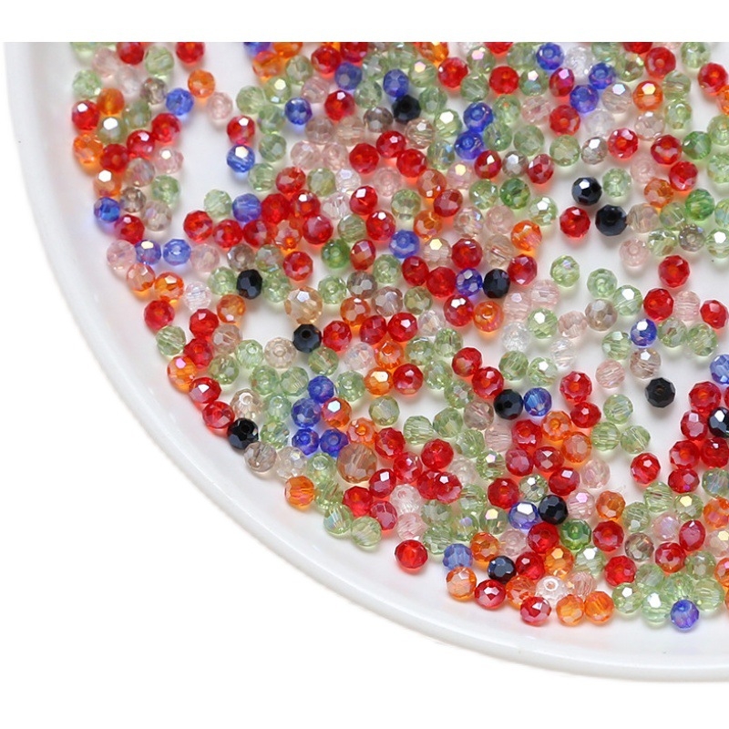 10 g pungă cu mărgele rotunde din sticlă cristal colorată pentru bijuterii DIY, potrivite pentru coliere și cercei