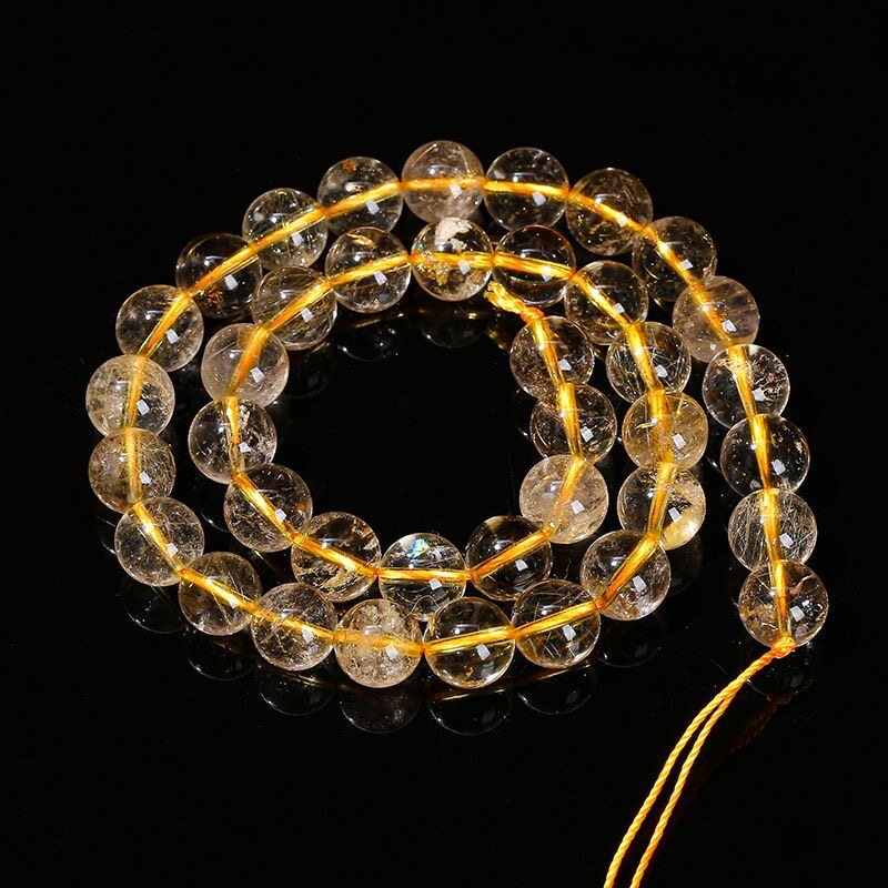 Mărgele de cristal citrin natural brazilian, transparente, semi-finite pentru DIY colier și brățară