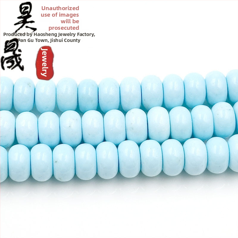 Tyrkysové korálky Abacus - Vysoko porcelánové modré dištančné korálky na výrobu šperkov, polotovary z tyrkysových korálok