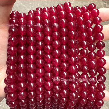 Ružovočervené okrúhle korálky z hetianského nefritu, 6 mm, priesvitný nefrit čírej vody, polotovary pre výrobu šperkov.