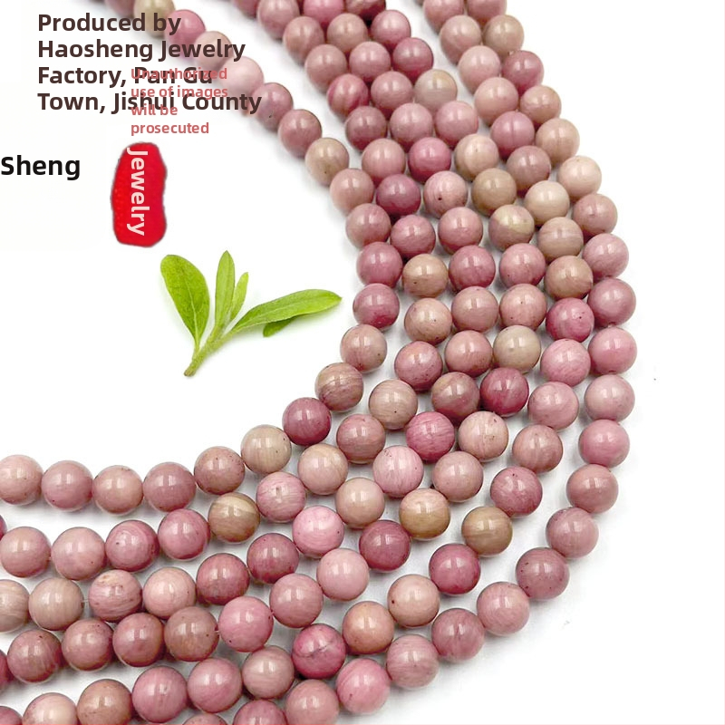 Mărgele din piatră naturală cu model de mahon pentru bijuterii DIY, Rose Stone semi-fabricat