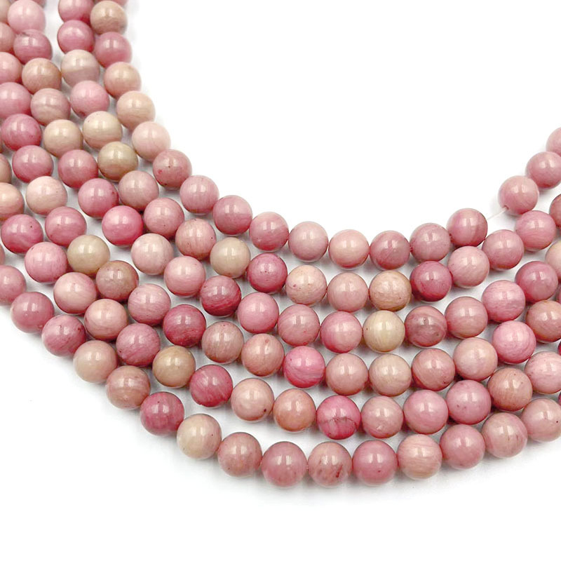 Mărgele din piatră naturală cu model de mahon pentru bijuterii DIY, Rose Stone semi-fabricat