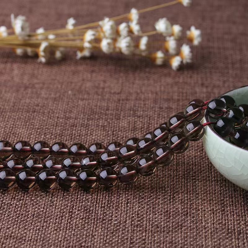 Mingdu Crystal Mărgele libere din cuarț ceai pentru bijuterii DIY — Cuart fumuriu natural, calitate 8A, semiproducte