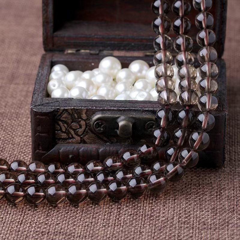 Mingdu Crystal Mărgele libere din cuarț ceai pentru bijuterii DIY — Cuart fumuriu natural, calitate 8A, semiproducte