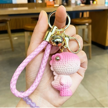 Breloc dinozaur în gradient de culoare, pentru cupluri, accesoriu modern pentru mașină și geantă, cadou