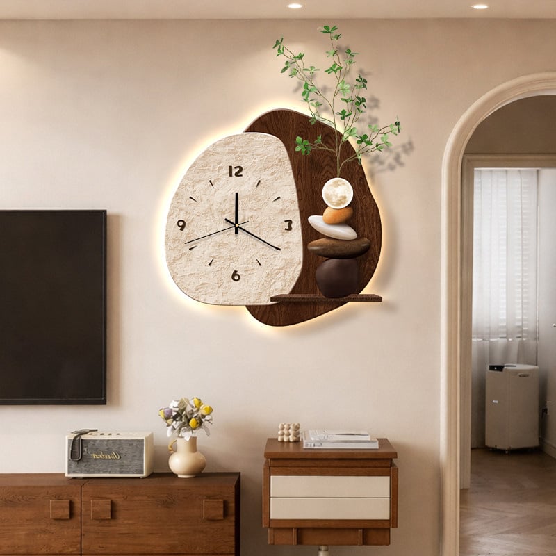 Ceas de perete în stil antic, cu motiv de fundal TV, tablou decorativ, mișcare silențioasă, pentru living și sufragerie