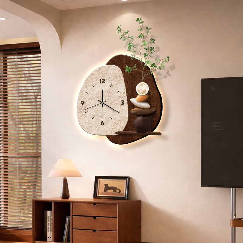 Ceas de perete în stil antic, cu motiv de fundal TV, tablou decorativ, mișcare silențioasă, pentru living și sufragerie