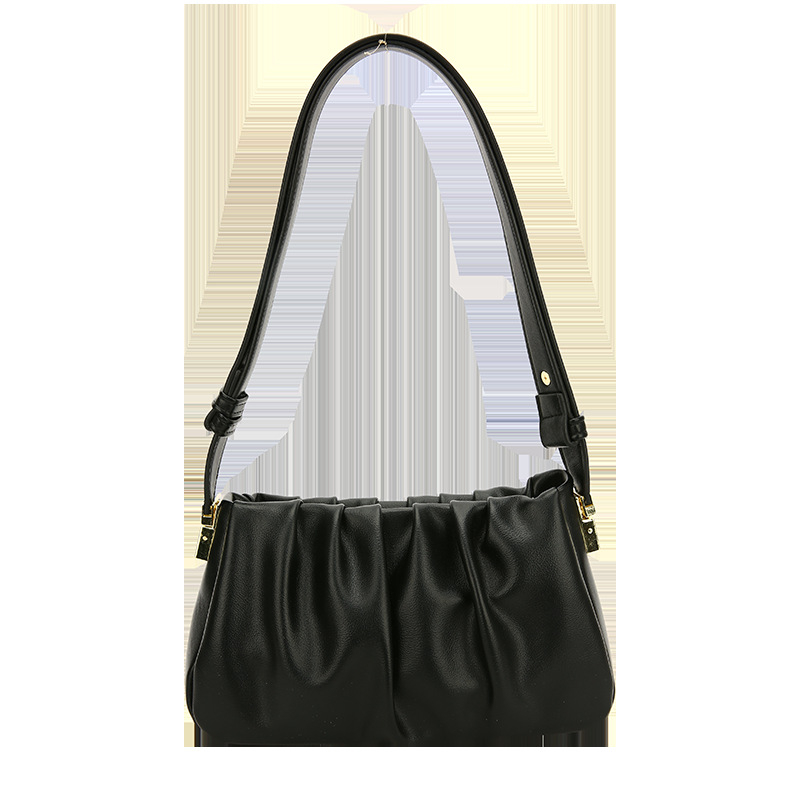 Geantă în stil coreean cu pliuri, în formă de nor, pentru femei, mică geantă PU pentru umăr sau crossbody