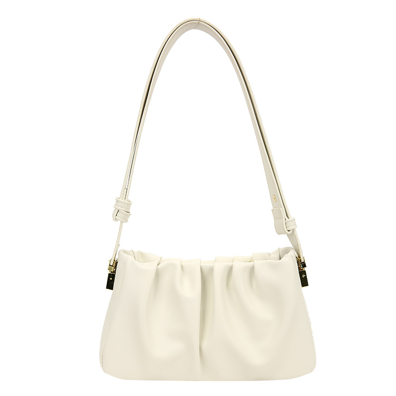 Geantă în stil coreean cu pliuri, în formă de nor, pentru femei, mică geantă PU pentru umăr sau crossbody