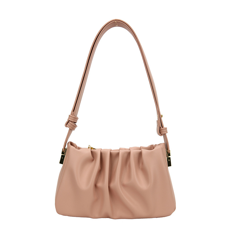 Geantă în stil coreean cu pliuri, în formă de nor, pentru femei, mică geantă PU pentru umăr sau crossbody